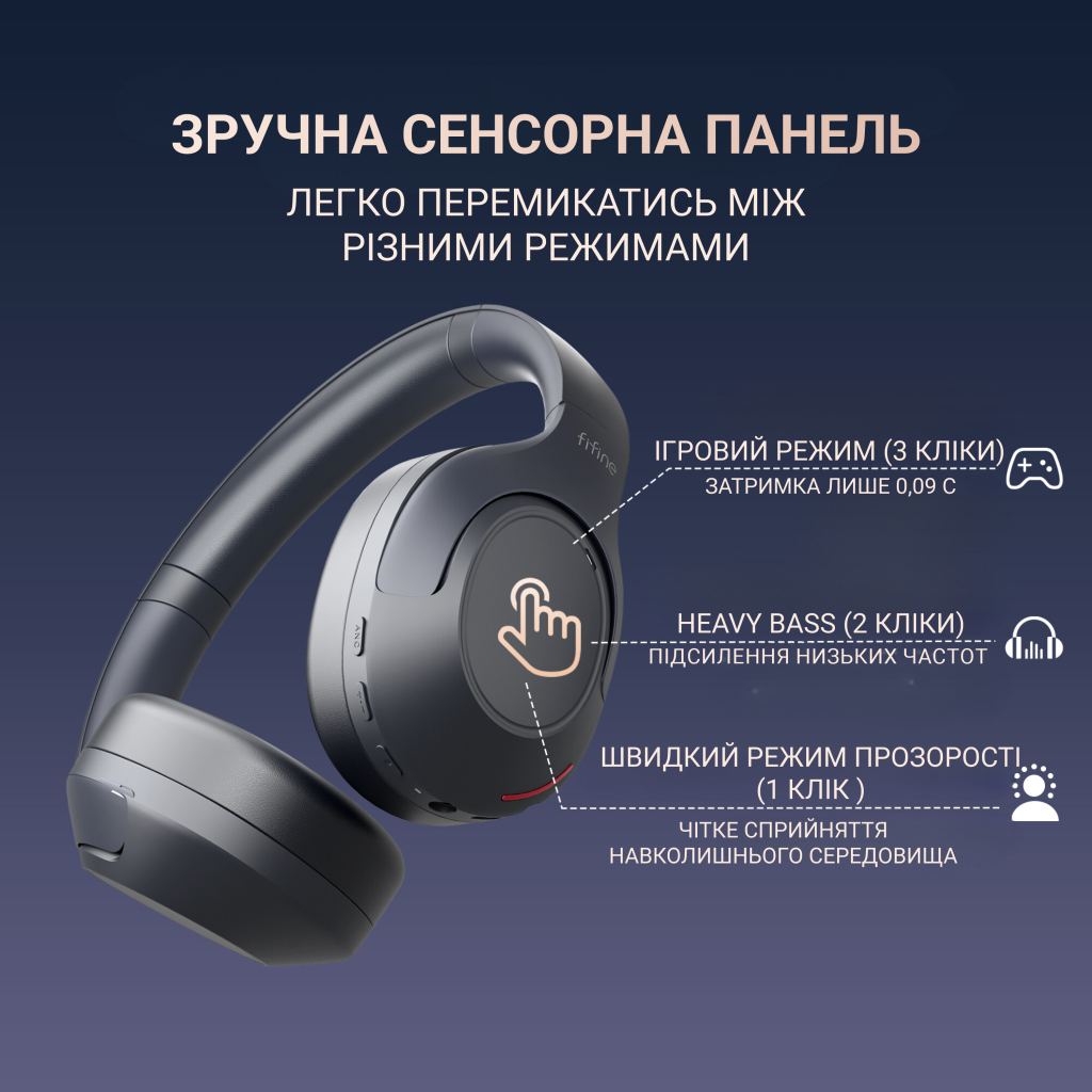 Навушники Fifine X3 Wireless Black (X3)