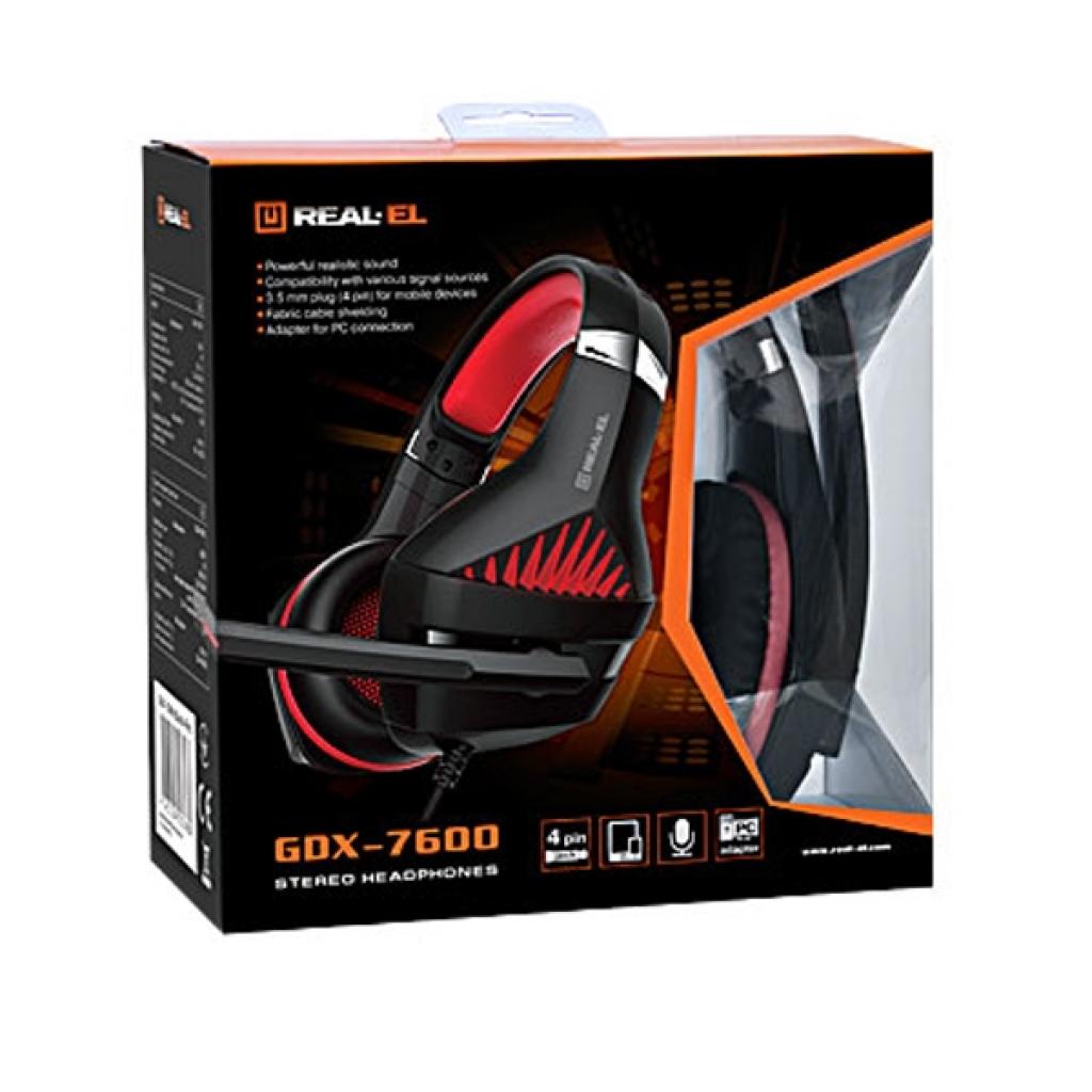 Навушники REAL-EL GDX-7600 Black/Red (EL124100028)