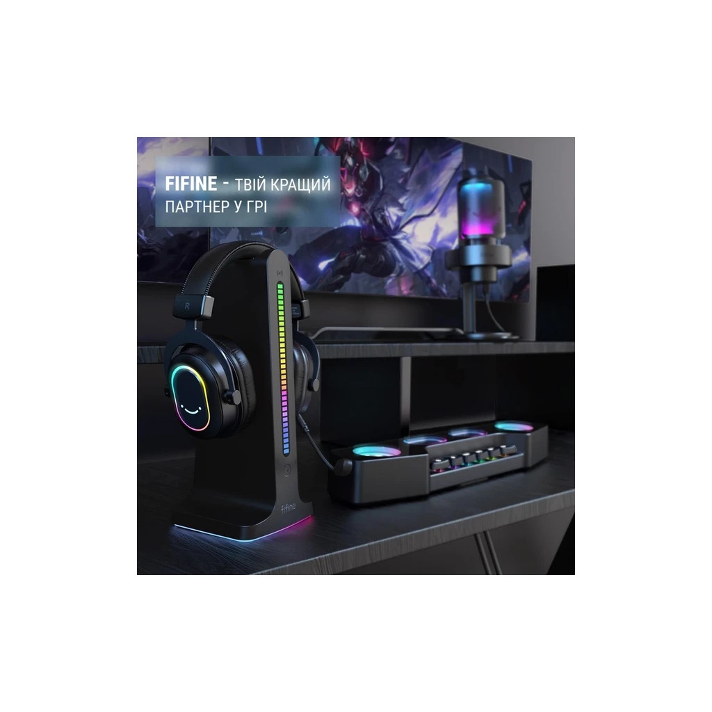 Навушники Fifine H6 RGB 7.1 Black (H6)