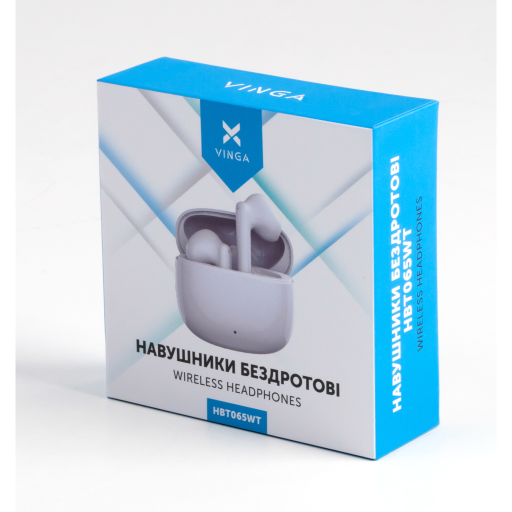 Навушники Vinga HBT065 Bluetooth White (HBT065WT)