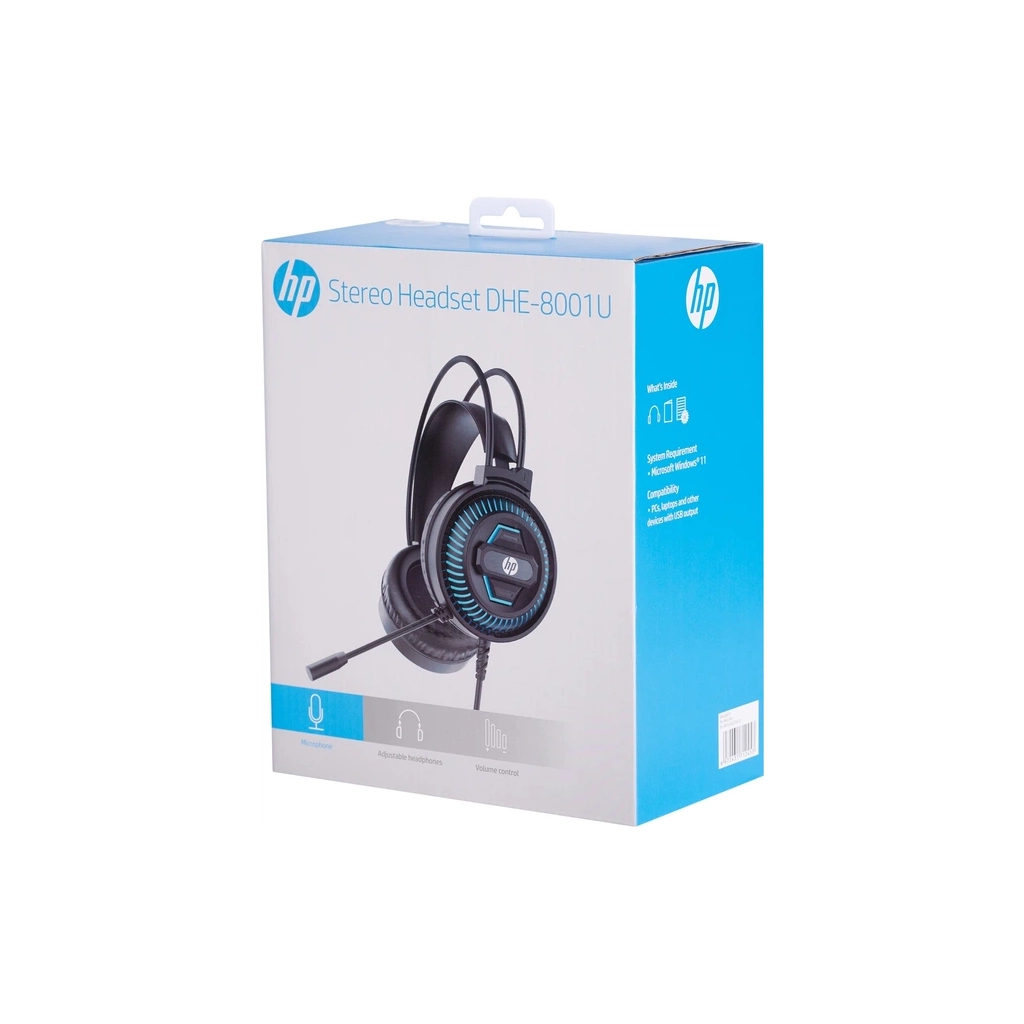 Навушники HP DHE-8001U LED USB Black (DHE-8001U)