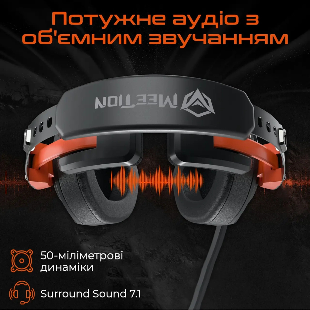 Навушники Meetion HP099 Black/Orange (MT-HP099-A)