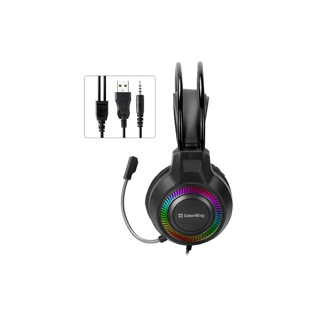 Навушники ColorWay GlowCore RGB Black (CW-HPG02BK)