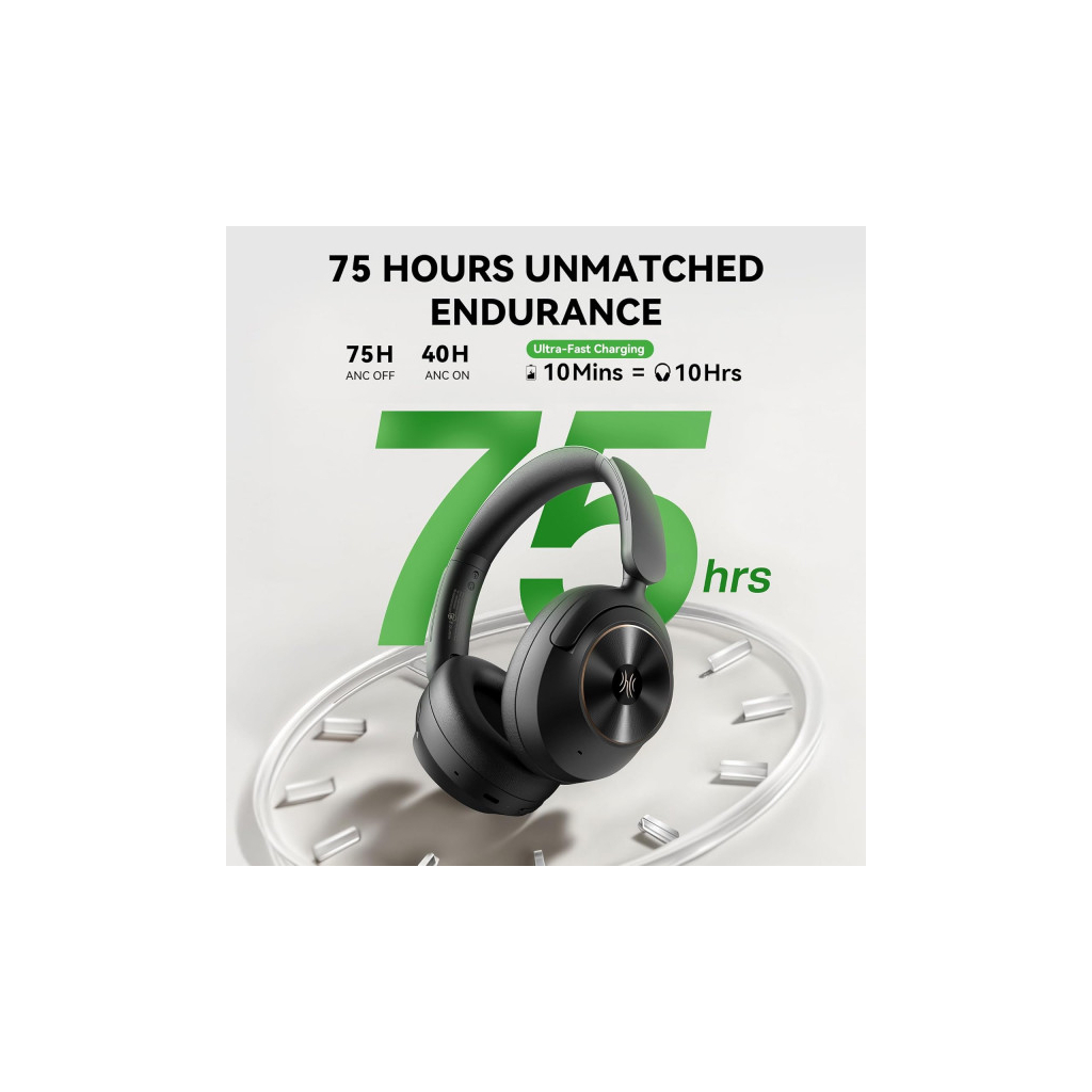 Навушники OneOdio A6, Bluetooth + USB-C Hybrid ANC Black (A6 Black)