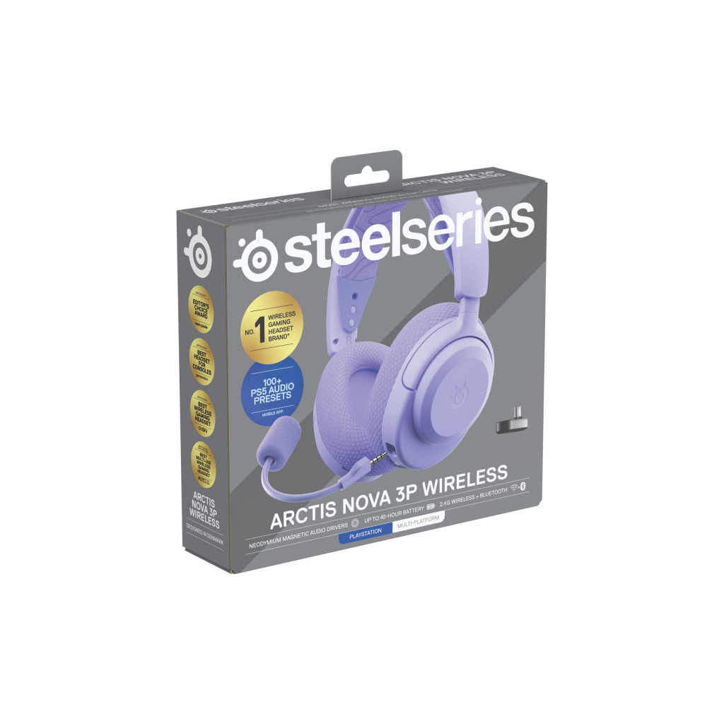 Навушники SteelSeries Arctis Nova 3P Wireless MultiPlatform Lavender (61692)