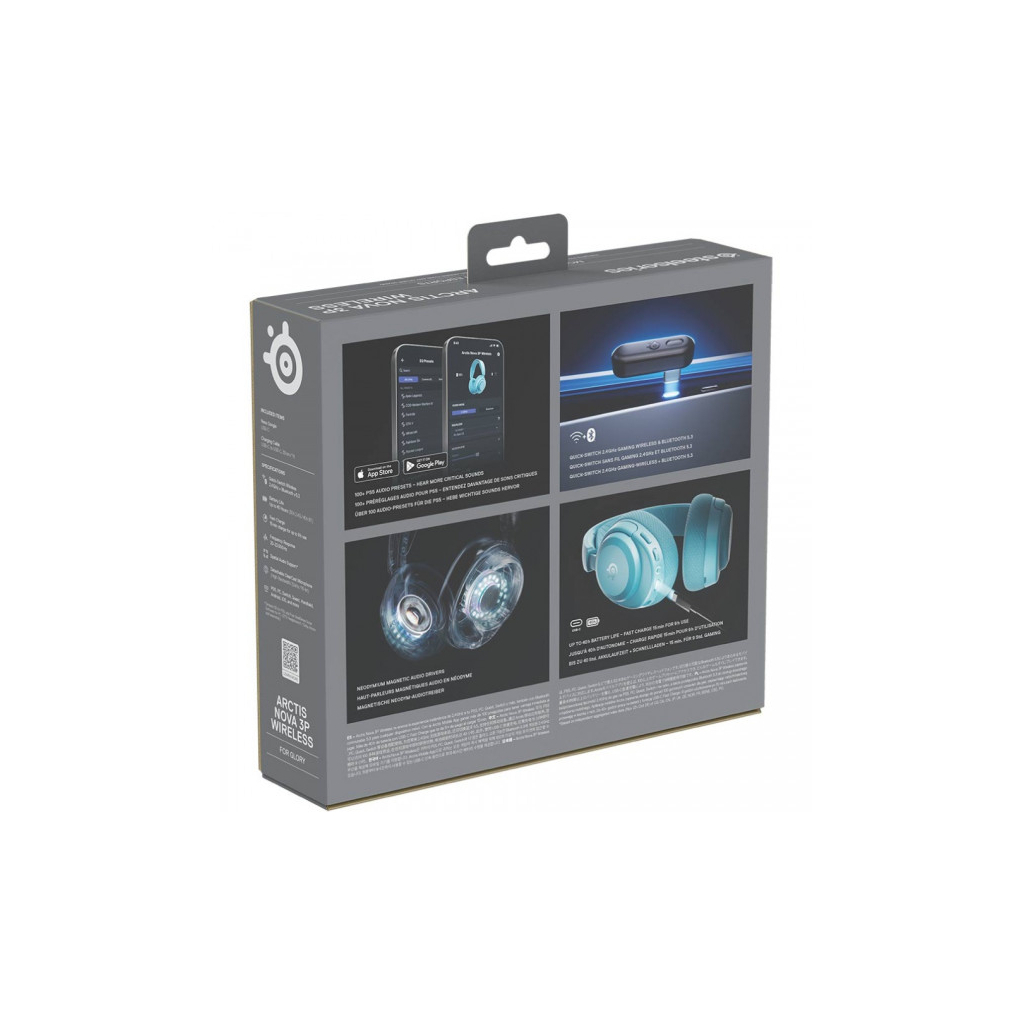 Навушники SteelSeries Arctis Nova 3P Wireless MultiPlatform Aqua (61688)