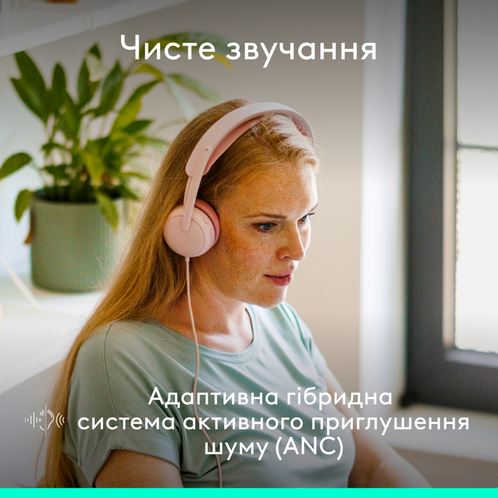 Навушники Logitech Zone Wired 2 USB Rose (981-001620)