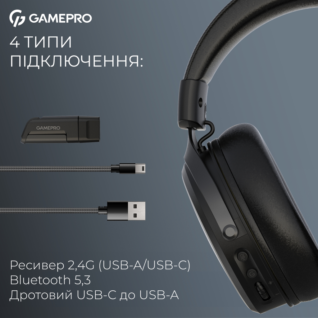 Навушники GamePro Asgard Skadi Wireless Black (HSW191B)