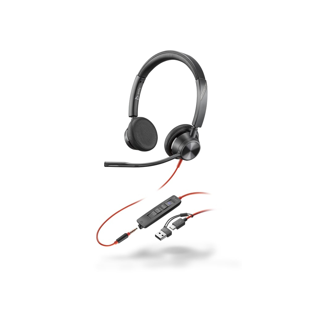 Навушники Poly Blackwire 3325-M USB-A/USB-C Black (8X222AA)
