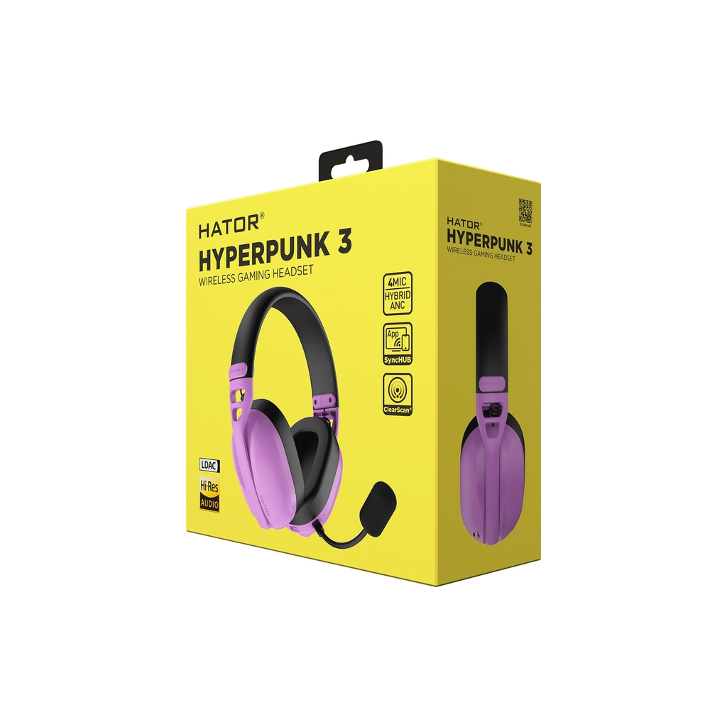 Навушники Hator Hyperpunk 3 Wireless Hi-Res SyncHUB connection Cyber Violet (ESH19)