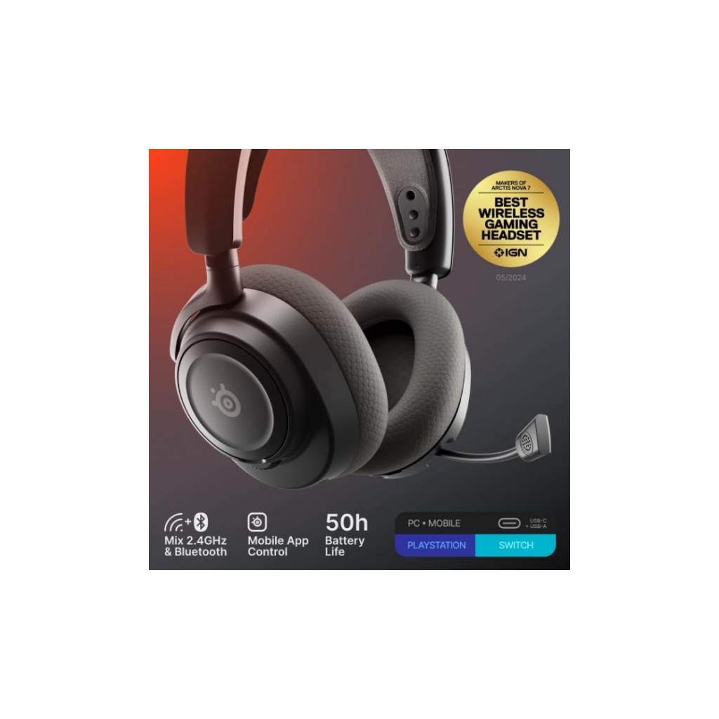Навушники SteelSeries Arctis Nova 7 Gen 2 Wireless Black (61730)