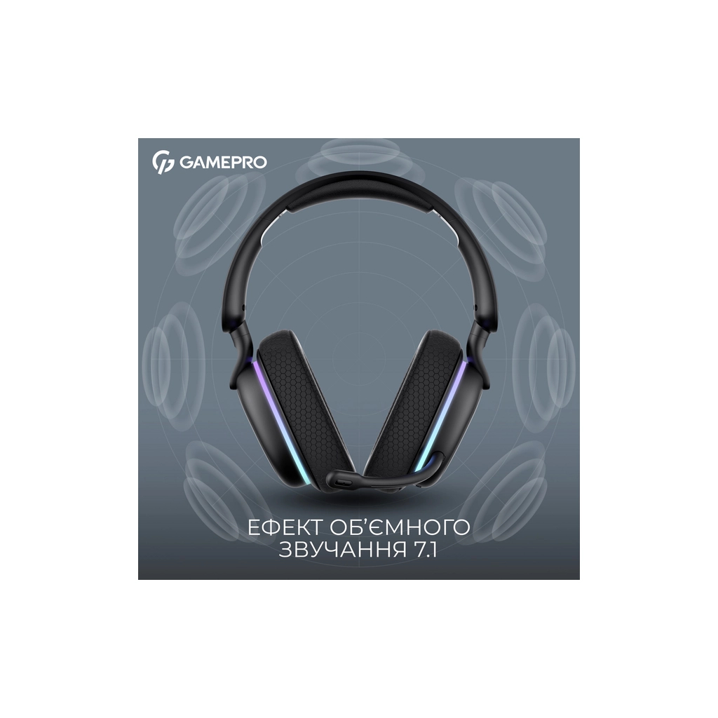Навушники GamePro Asgard Bragi 7.1 RGB Tri-Mod Black (HSW250B)