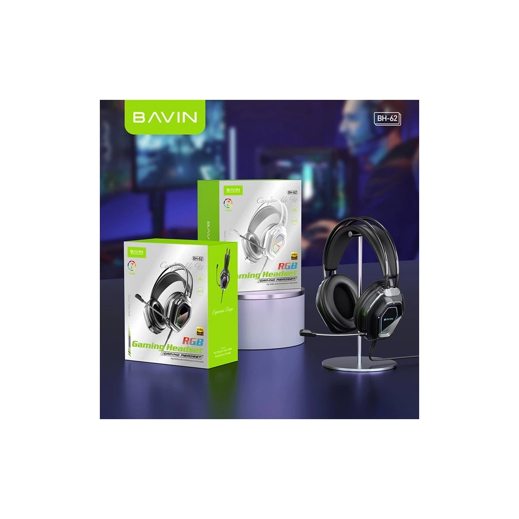 Навушники BAVIN BH-62 Gaming Hi-Res RGB LIGHT Black (HB-BH-62-BK)