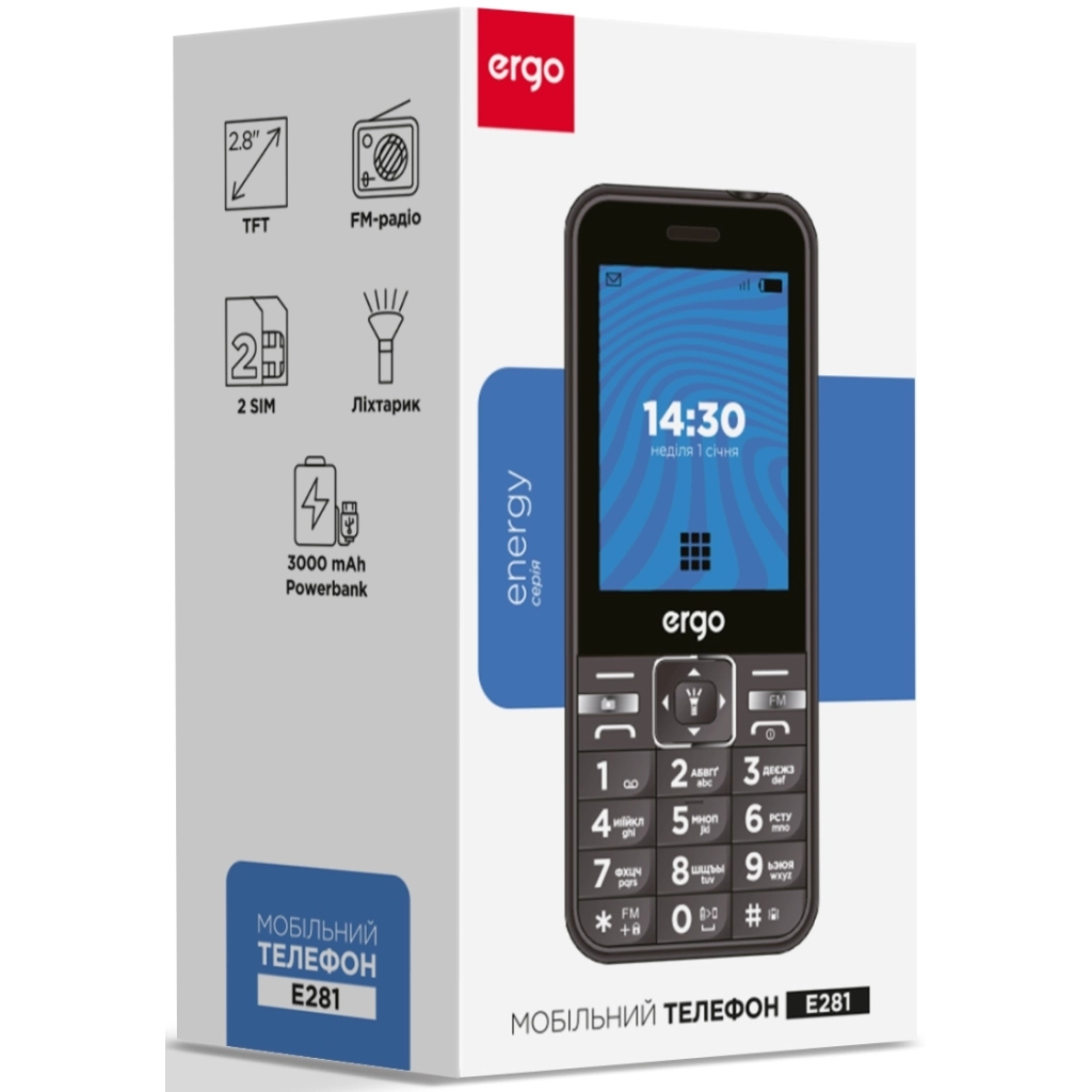 Мобільний телефон Ergo E281 Blue