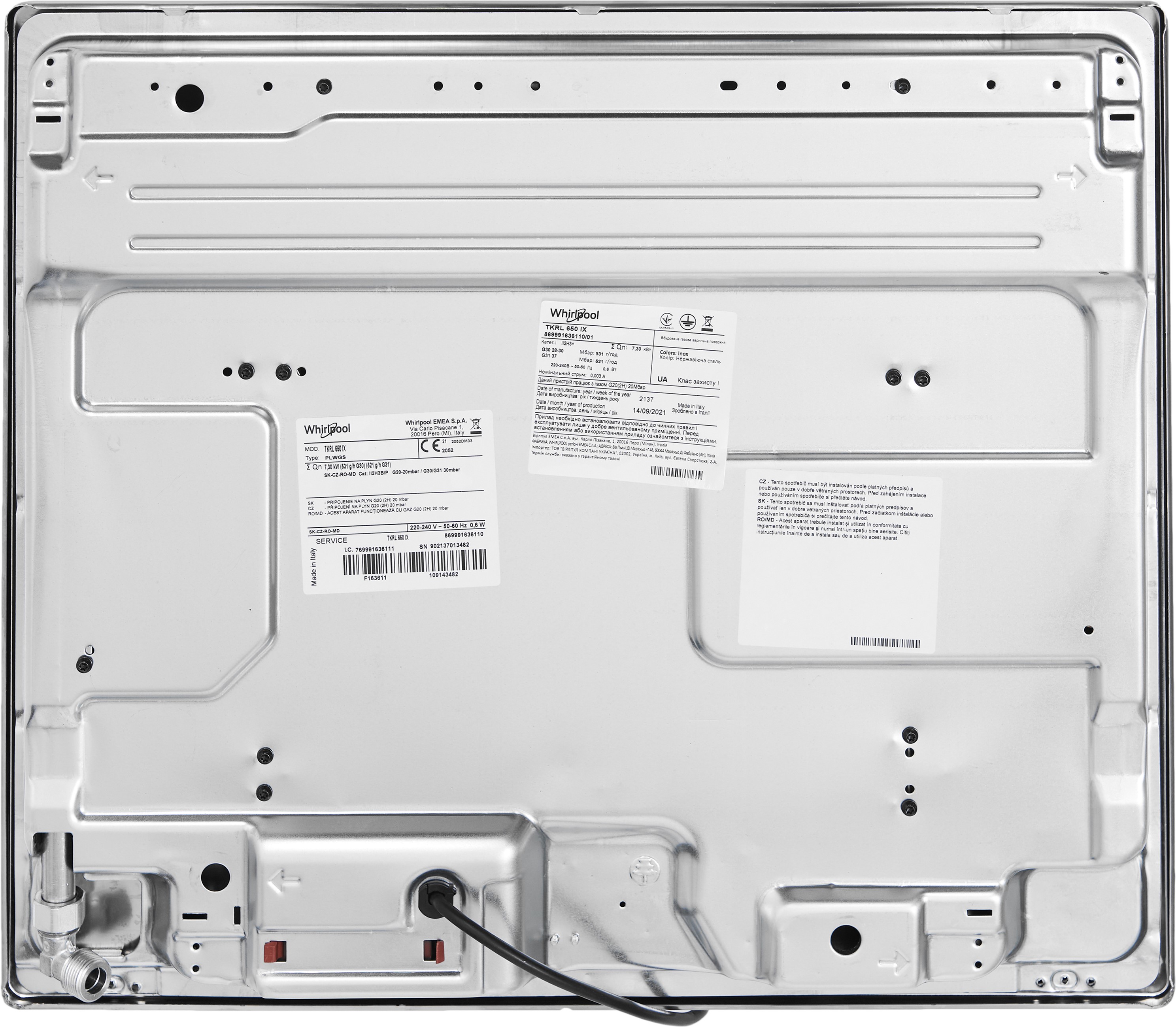 Газова варильна поверхня Whirlpool TKRL650IX