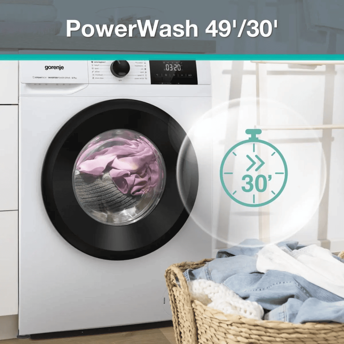 Пральна машина автоматична Gorenje W3NGPI61SAS/UA