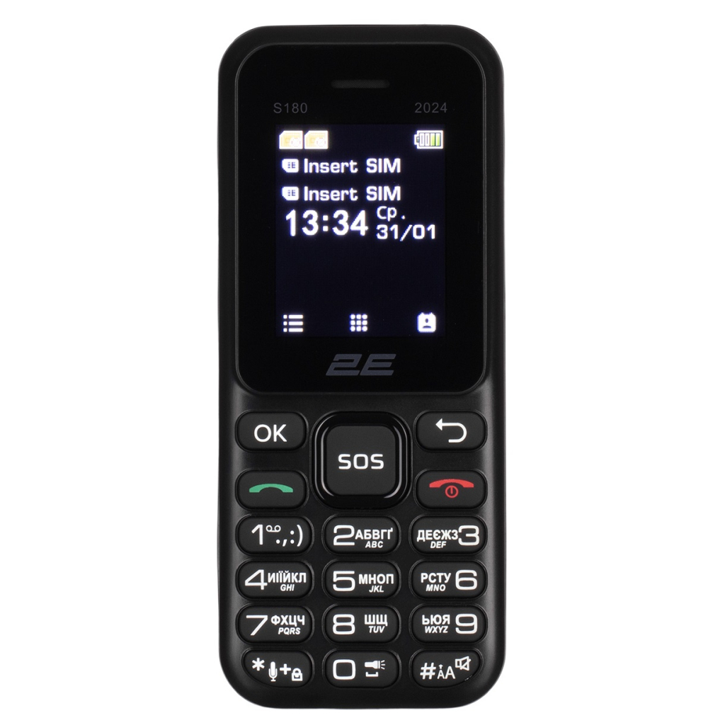 Мобільний телефон 2E S180 2024 Black (694743653885)
