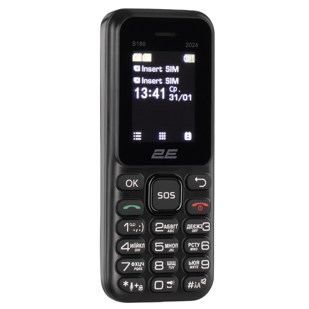 Мобільний телефон 2E S180 2024 Black (694743653885)