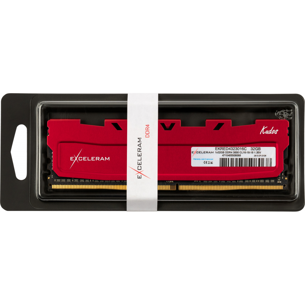 Модуль пам'яті для комп'ютера DDR4 32GB 3000 MHz Red Kudos eXceleram (EKRED4323016C)